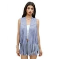 thumbnail image 2 of Yesfashion Women's Fringe Vest 70s Hippie Sleeveless Tassel Long Cardigan Jacket Cowgirl Western Tops, 2 of 9