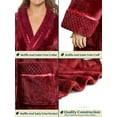 thumbnail image 5 of PAVILIA Soft Plush Women Fleece Robe, Wine Red Maroon Cozy Bathrobe, Female Long Spa Robe, Warm Housecoat, Satin Waffle Trim, 2XL/3XL, 5 of 9