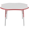 thumbnail image 4 of ECR4Kids 48in Clover Everyday T-Mold Adjustable Activity Table Grey/Red - Standard Swivel, 4 of 4