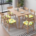 thumbnail image 6 of Lemon Seat Covers for Dining Room Chairs Set Of 6,Stretch Printed Washable Chair Seat Cover with Elastic Ties and Button,Removable Waterproof Couch Cushion Covers, 6 of 6