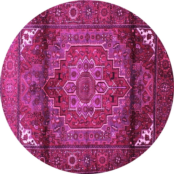 Ahgly Company Indoor Round Persian Pink Traditional Area Rugs, 3' Round