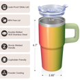 thumbnail image 3 of 20oz Double Wall Travel Tumbler with Handle, Geometric Texture Stainless Steel Mug, Insulated Leak-Proof Cup & Straw, 3 of 5