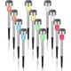 thumbnail image 1 of Juego de 12 luces solares para jardín, 6 colores, iluminación LED de acero inoxidable para caminos, patios y jardines., 1 of 5