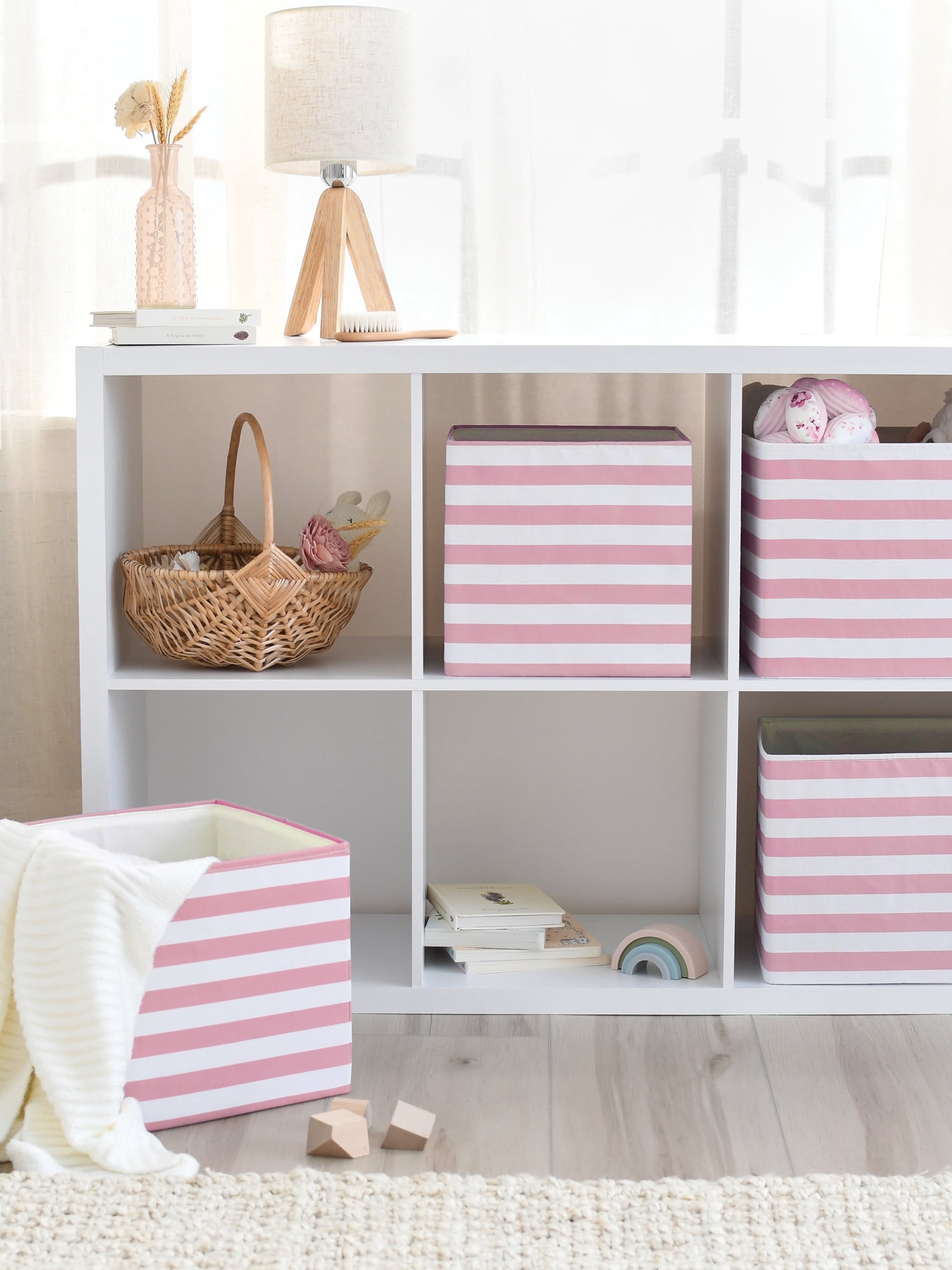 Modern Moments By Gerber Baby Foldable Poly Square Storage Bin, Infant Pink