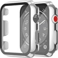 thumbnail image 1 of Misxi Paquete de 2 Estuches rígidos para PC con Protector de Pantalla de Vidrio Templado Compatible con Apple Watch Series 6 SE Series 5 Series 4 40 mm, 1 Rosa Rosa + 1 Transparente, 1 of 4