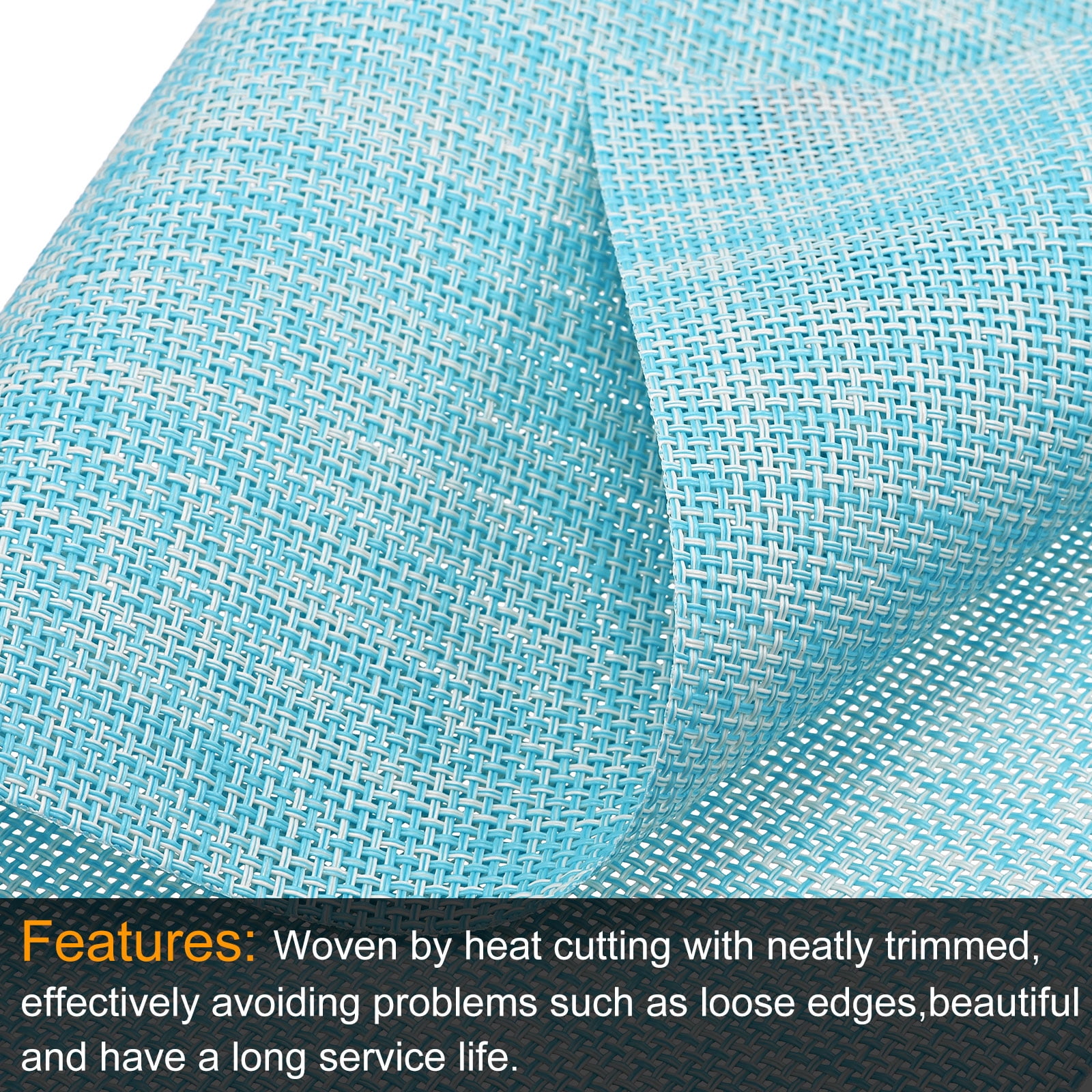 Unique Bargains Durable PVC Washable Woven Place Mats for Dining Tables and Home Use Blue