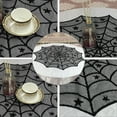 thumbnail image 3 of FESTFENDS Black Spiderweb Decor Spider Net Fabric 1Pcs Round Table Cloth for  Party Festivals, 3 of 8