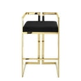 thumbnail image 3 of Inspired Home Aarna Upholstered Velvet Bar & Counter Stool with Gold Base, (set of 2), Black, 3 of 7