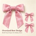 thumbnail image 2 of Pink Velvet Bows 5 Pieces Pre-Tied Decorative Bow Set for Valentine's Day Baby Shower Bridal Party Gift Wrapping, 4.92 inch Romantic Ribbon Decoration, 2 of 9