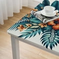 thumbnail image 5 of Awypu Tropical Leaf Hibiscus Flowers Colorful Hawaiian Palm Leaf Dining Table Cover 52*52, 5 of 8