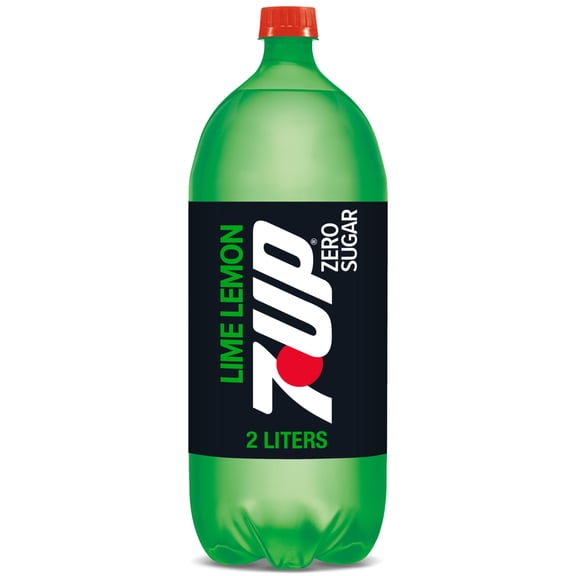 7UP Caffeine Free Zero Sugar Lime Lemon Soda Pop, 2 L, Bottle