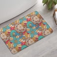 thumbnail image 2 of Multicolor Ethnic Floral Pattern Bathroom Rugs Mat,Non Slip Microfiber Bathroom Rug,Rubber Backing,Soft Bathroom Mats for Bathroom Floor,Tub and Shower,17x27in(43x68cm), 2 of 5