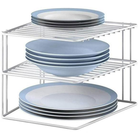 Elegant Space-saving Kitchen Cabinet Organizer, Corner Plate Organizer, Maximises Cupboard Storage with Rust Resistant And Crack Resistant Design for Kitchen Pantry Organization