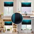 thumbnail image 5 of Teal and Black Kitchen Valance Curtain for Window Turquoise Aqua Ombre Abstract Gothic Mens Striped Small Short Home Living Room Bedroom Bathroom Drapes Fabric 1 Panel, 52" W x 18" L, Modern, 5 of 6