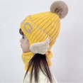 thumbnail image 5 of Dyfzdhu Winter Knitted Fleece Hood Scarf Coif Kid Knit Hat Warm Hats Yellow, 5 of 9