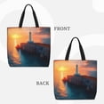 thumbnail image 2 of Fotbe Lighthouse At Sunset Coast Bolsa Tote con Estampado para Mujer, Bolsos con Cremallera, Bolsa de Hombro Casual de Gran Capacidad con Bolsillos Internos, 2 of 7