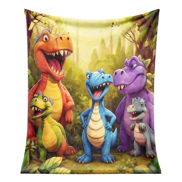 Manta de felpa con dinosaurios Manta suave y cálida para niños y niñas Manta acogedora para la siesta, la cama o el sofá Con motivos de dinosaurios