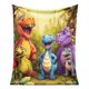 thumbnail image 1 of Manta de felpa con dinosaurios Manta suave y cálida para niños y niñas Manta acogedora para la siesta, la cama o el sofá Con motivos de dinosaurios, 1 of 8