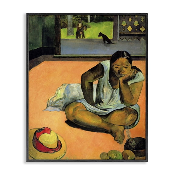 Stupell Industries Traditional La Boudeuse Te Faaturuma Black Framed Giclee Art, 11 x 14, by Paul Gauguin