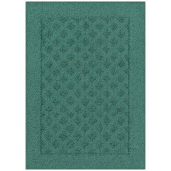 Mainstays Dylan Solid Diamond Traditional Teal Area Rug, 1'8"x2'6"