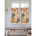 thumbnail image 2 of Vintage Boho Floral Bathroom Window Curtain, Yellow Pink Floral Bohemia Beige Light Filtering Coffee Kitchen Curtains, Bedroom Living Room Curtains 2 Panel 84"x54", 2 of 6