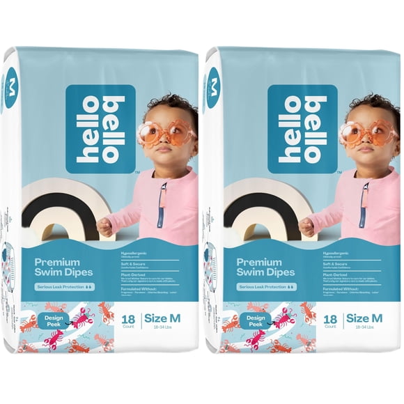 Pañales de natación Hello Bello, tamaño premium, tamaño mediano (paquete de 36)