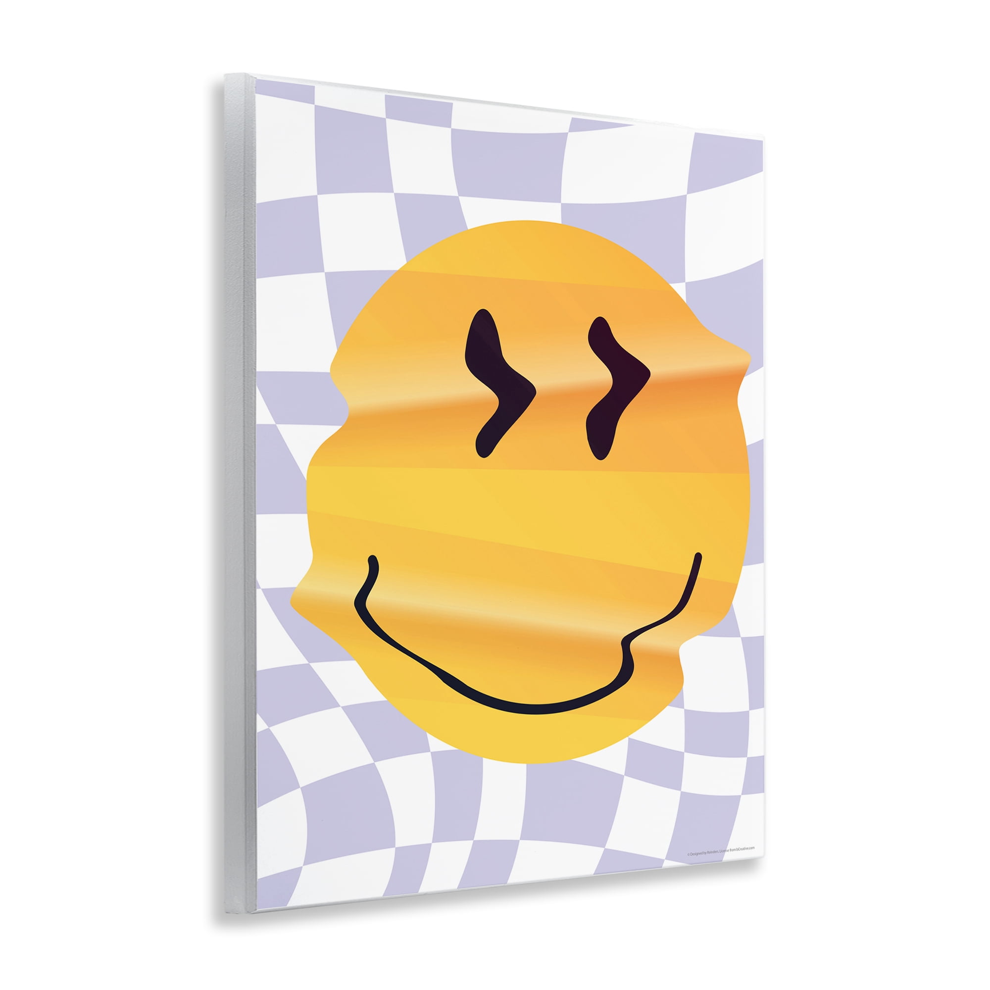 Stupell Industries Wavy Checkered Smile Abstract Painting Unframed Art Print Wall Art, 11 x 14