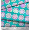 thumbnail image 3 of Soimoi Green Cotton Duck Fabric Circle Art Geometric Printed Fabric 1 Yard 42 Inch Wide, 3 of 3
