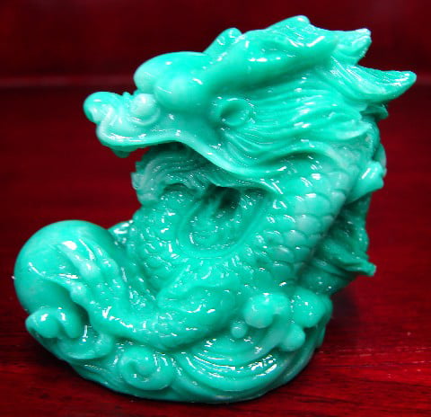NEW JADE COLOR Feng Shui Dragon Figurine Statue for Luck & Success #L 