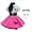 Hot Pink, variant on Hip Hop 50's Shop 1950s Toddler Poodle Skirt Costume Outfit 7 Piece Set for Girls with Skirt Slip Shirt Glasses Scarf Socks Belt (3T Hot Pink)