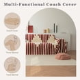 thumbnail image 6 of HUGNEO 71"x51" Chenille Sofa Cover, Non Slip Soft Tassel Couch Cover, Machine Washable Furniture Protector for Kids Pets, Red, 6 of 11