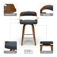 thumbnail image 4 of OFM 161 Collection Mid Century Modern 26" Bentwood Frame Swivel Seat Stool with Fabric Back and Seat Cushion, in Walnut/Navy (161-WF26A-NVY), 4 of 19
