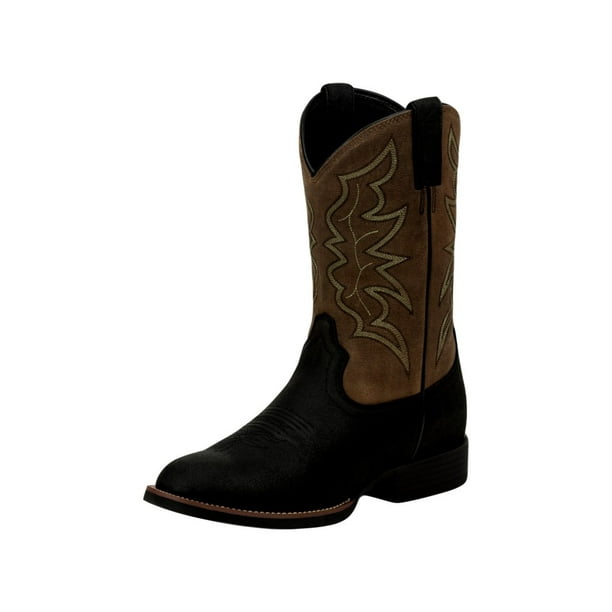 Justin Boots Justin Western Boots Mens Stampede Buster 9 EE Black Tan