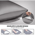 thumbnail image 6 of COOKEY Satin Pillowcases King 2 Pack with Envelope Closure, Dark Gray Silk Pillow Cases Set of 2,Pillow Covers 20×36inch., 6 of 14