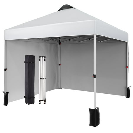 Huisuilinss Pop Up Canopy Tent 10x10 FT Canopy Tent Portable Beach Tent Outdoor Sun Shelter With 2 Sidewalls Vented Roof Wheeled Carry Bag And Sandbag For Events Camping Picnic Party