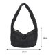 thumbnail image 5 of Bolsas de hombro para mujer Bolso de compras de color sólido simple acolchado de tela (negro), 5 of 8