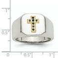 thumbnail image 6 of Stainless Steel 14k w/ Sapphire Cross Ring, 6 of 11