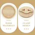 thumbnail image 3 of 2X Round Foldable Wooden Sofa Clip on Side Table for Wide Couches Arm,Armrest Table for Eating/Drinks/Snacks/Remote,2 x Table,Wood Color, 3 of 7
