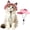 Pink, variant on Breathable Cotton Cat Sun Bucket Hat with Ear Holes, Adjustable Windproof Chin Strap Pet Sombroso Hat for Kitten Small Chihuahua Outdoor UV Protection