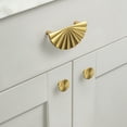 thumbnail image 4 of Goo-Ki 12 Pack 1.5"(38mm) Diameter Brushed Gold Kitchen Cabinet Knob, Closet Classic Zinc Alloy Drawer Knobs with Round Flower Design, 4 of 10