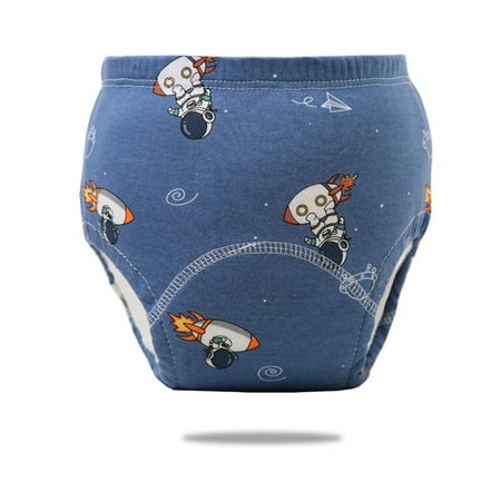 Toddler Underwear Baby Cartoon Print Breathable Soft Training Pants Washable Reusable Leakproof Underwear Boys' Underwear A 6 Months-12 Months