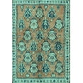 thumbnail image 1 of Ahgly Company Machine Washable Indoor Rectangle Persian Turquoise Blue Traditional Area Rugs, 2' x 4', 1 of 4