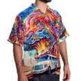 thumbnail image 2 of Mind car Men's Casual Poplin Button Down Short Sleeve Hawaiian Beach Shirt, 2 of 6