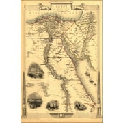 24"x36" Gallery Poster, map of ancient Egypt published 1851