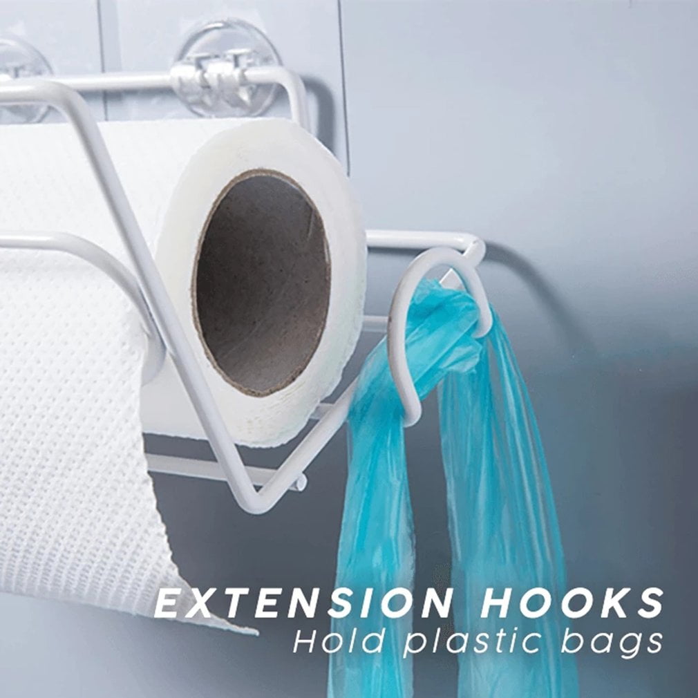 Kitchen shelf plastic wrap storage rack wrought iron refrigerator side