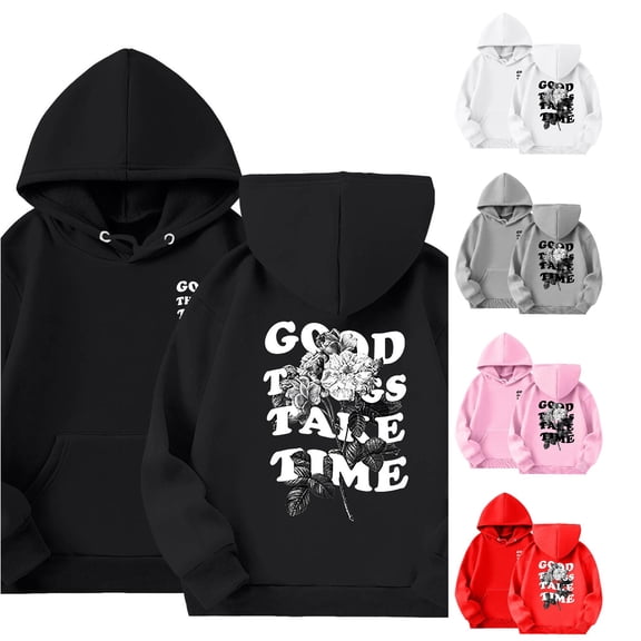 SONXAHE Toddler Boys Rose Letter Hoodie Long Sleeve Front Back Print Hooded Sweatshirt Casual Pullover Tops,Black