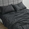 thumbnail image 6 of Nestl Twin XL Sheets Sets, 3 Piece 1800 Series Deep Pocket Twin XL Dorm Bedding, Black, 6 of 10