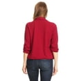 thumbnail image 5 of MOA COLLECTION Women's Solid Fitted Blazer 3/4 Sleeve Open Front Casual Design, 5 of 6