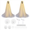 thumbnail image 3 of Decoraciones de Halloween Al Aire Libre -DIY 2piezas Fantasmas Grandes de Tela Iluminada - Lindos Fantasmas con 20 Luces LED de Cadena Se Iluminan, 3 of 8