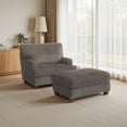 thumbnail image 7 of UIXE Oversized Chaise Lounge Chair Indoor with Ottoman, Solid Wood Frame Sofa Couch Chair for Living Room, Bedroom, Office, Dark Camel, 7 of 7